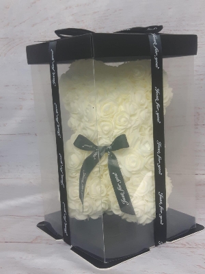 Winter White Forever Rose Bear